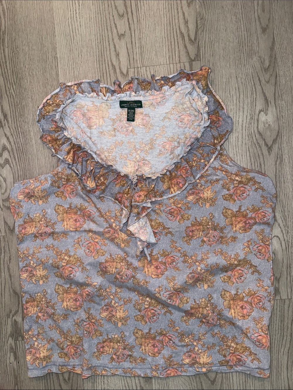 Lauren Ralph Lauren Lavender Floral Ruffle Camisole